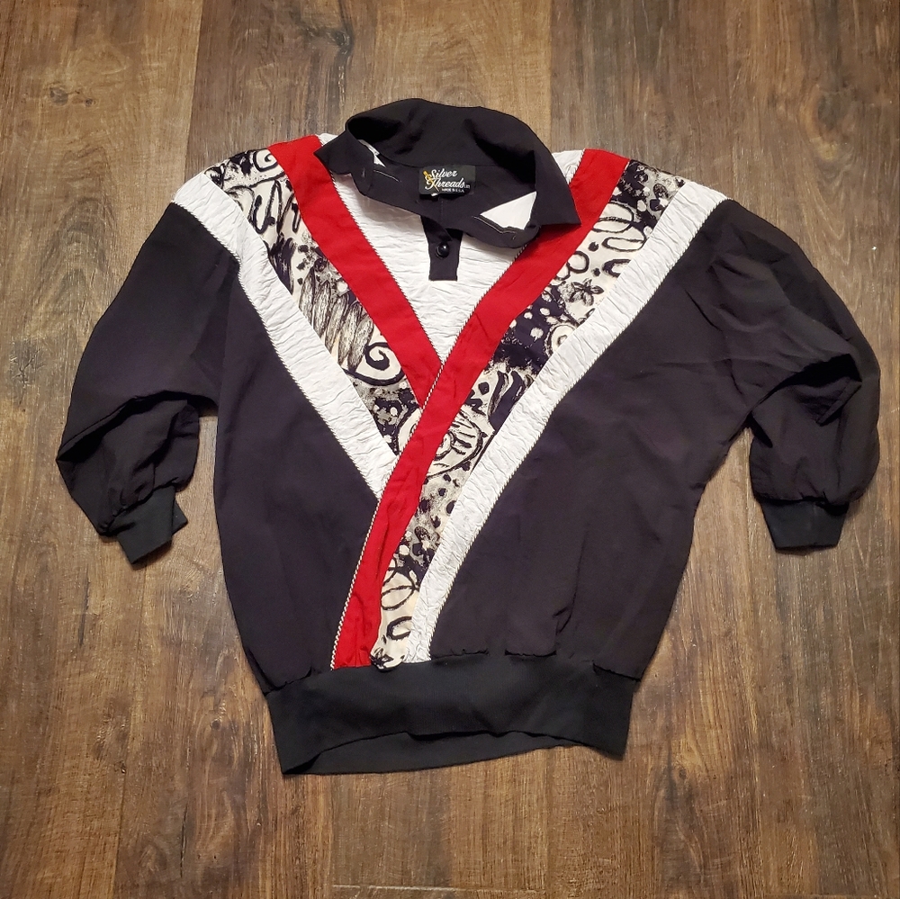 Silver Thread Made In The USA Vintage Windbreaker Pullover Small